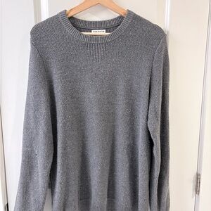 Frank & Oak Men's Gray Textured Crewneck Sweater